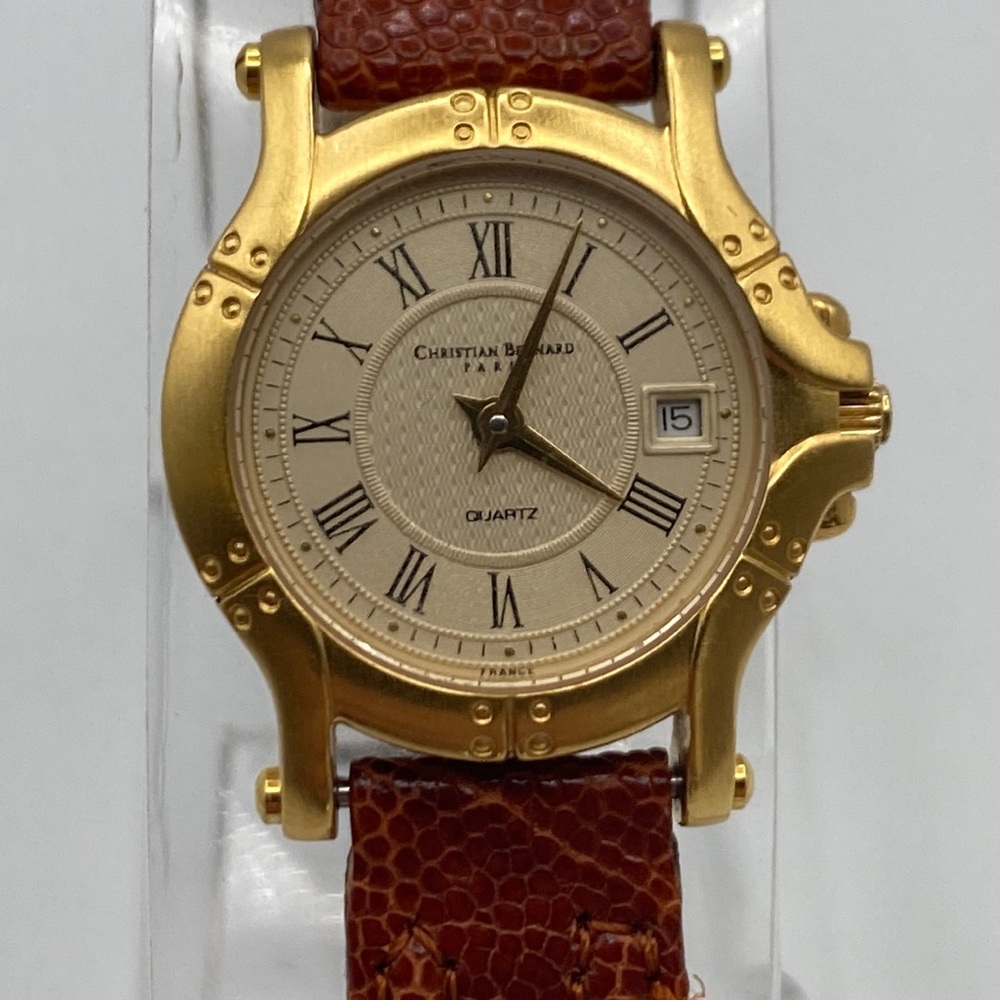 Christian Bernard 18K Gold Electroplated /‎ Stainless Steel Watch Vintage 1990's